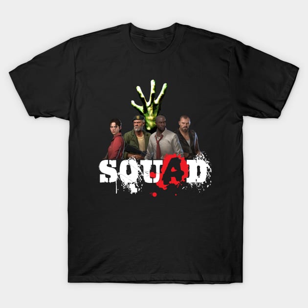 Left 4 Dead Squad (white) T-Shirt by red-leaf